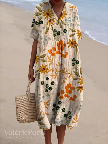 Nathalie™ | Floral Cotton Print Dress