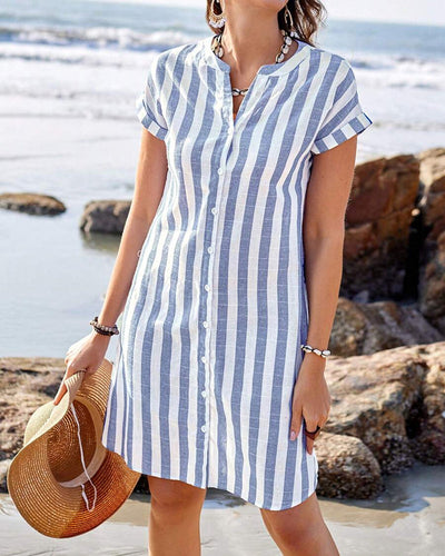 Lone™ | Elegant Striped Shirt Dress