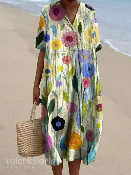 Nathalie™ | Floral Cotton Print Dress