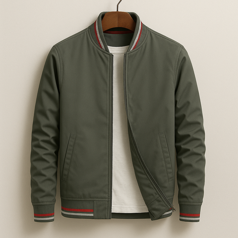 Wilson™ | Elegant Striped Bomber Jacket