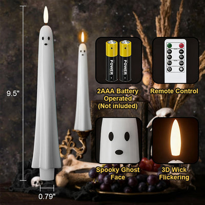 Ghosty™ | Remote-Controlled Ghost Candle with 3D Flaming Wick