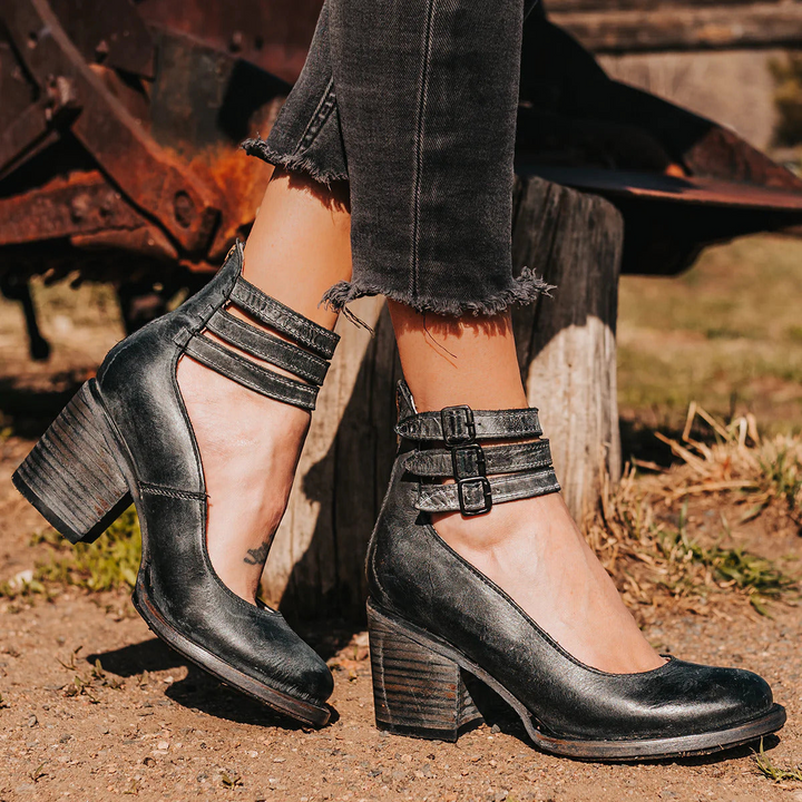 Ginevra™ | Multi-Strap Heels with Thick Heel