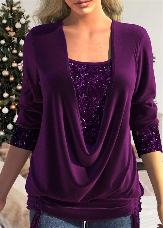 Arla™ | Modern blouse with sequin layer
