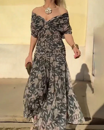 Julieta™ | Elegant Dress with V-Neck and Off-Shoulder Design