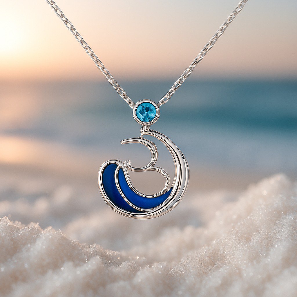 Sacred Wave Om Necklace