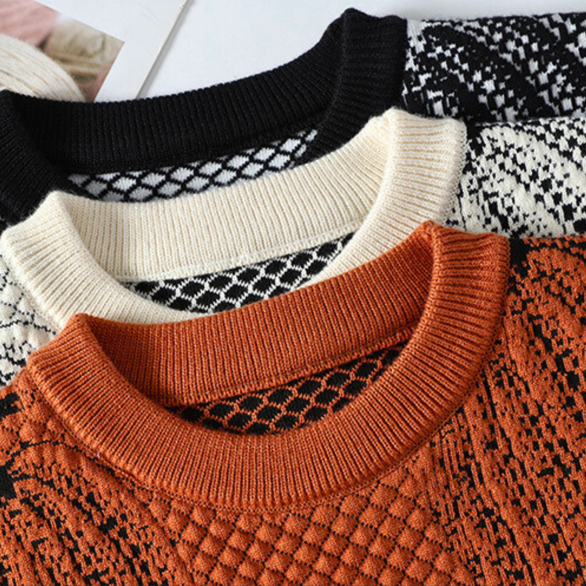 Cozy™ | Pumpkin-Toned Knit Sweater