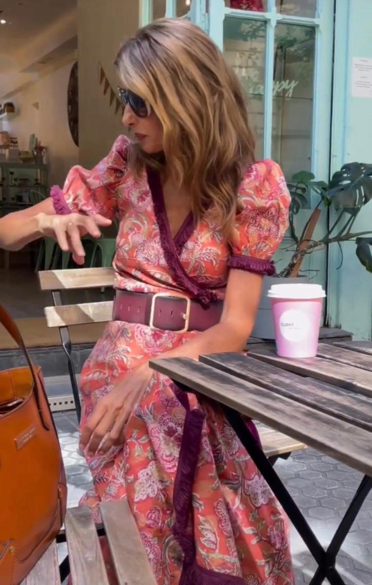 Amalia™ | Elegant Pink Maxi Dress with Short Sleeves