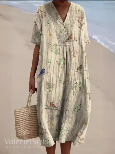 Nathalie™ | Floral Cotton Print Dress