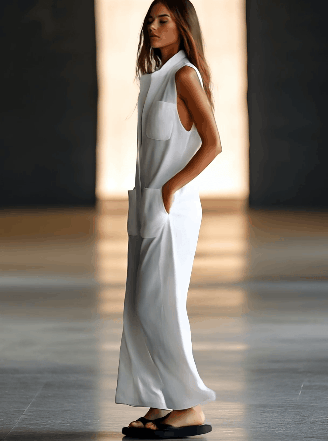 Zina™ | White Retro Loose Casual Jumpsuit