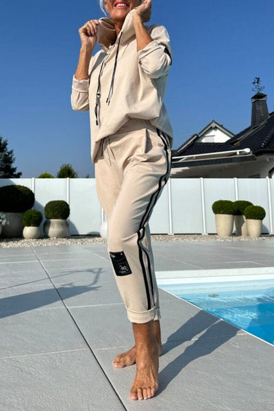 Payton™ | Drawstring Hoodie Top with Striped Pants