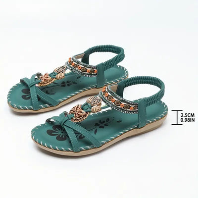 Collela™ | Elegant Sandals Decorated with Flowers & a Butterfly in Rhinestones