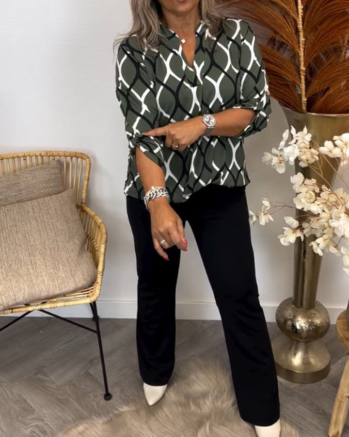 Janny™ | Casual Long-Sleeve Blouse with Elegant Pattern