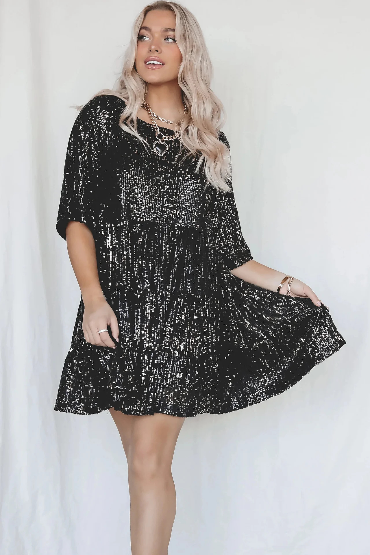 Lilia™ | Elegant Loose Party Dress with Sequins