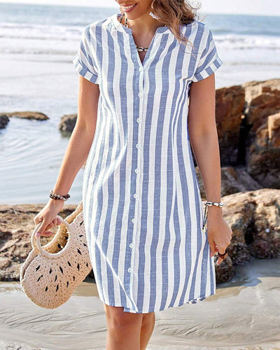 Lone™ | Elegant Striped Shirt Dress