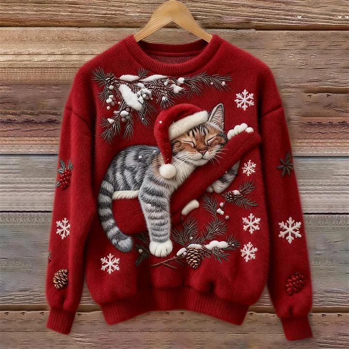 Serena™ | Winter Christmas Cat Sweater
