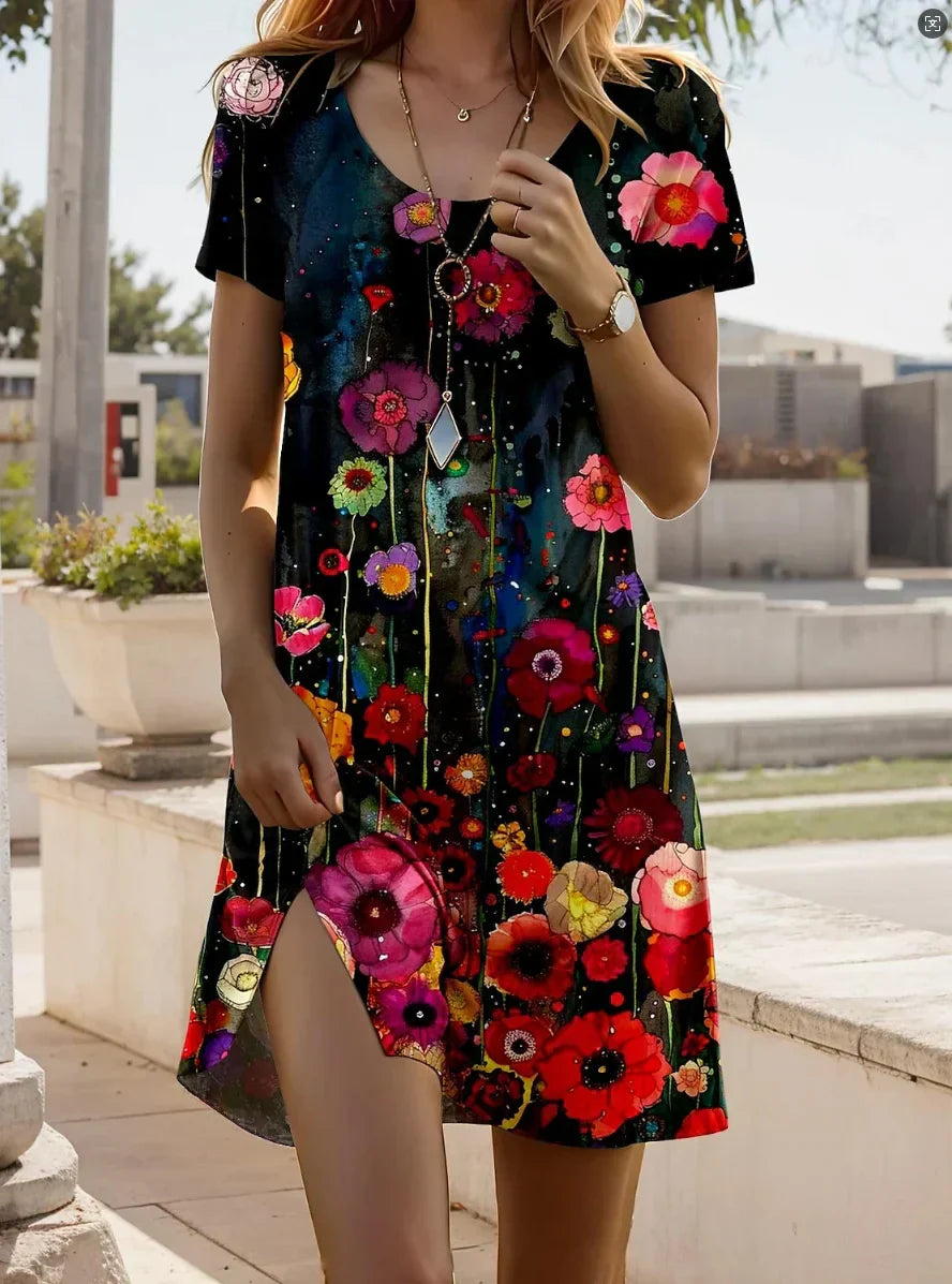 Tessalie™ | Summer Dress with Artistic Print