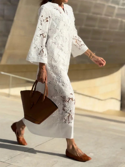 Estelle™ | Elegant Lace White Dress