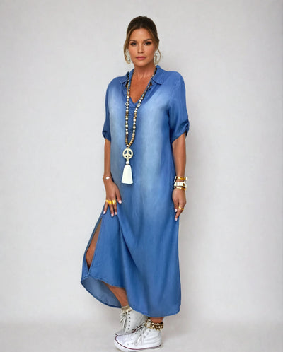 Lea™ | Long Dress Jeans Style