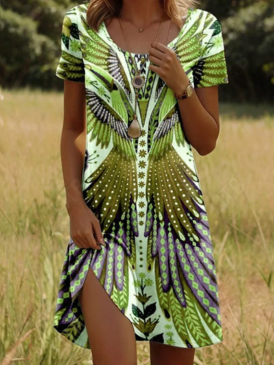 Tessalie™ | Summer Dress with Artistic Print