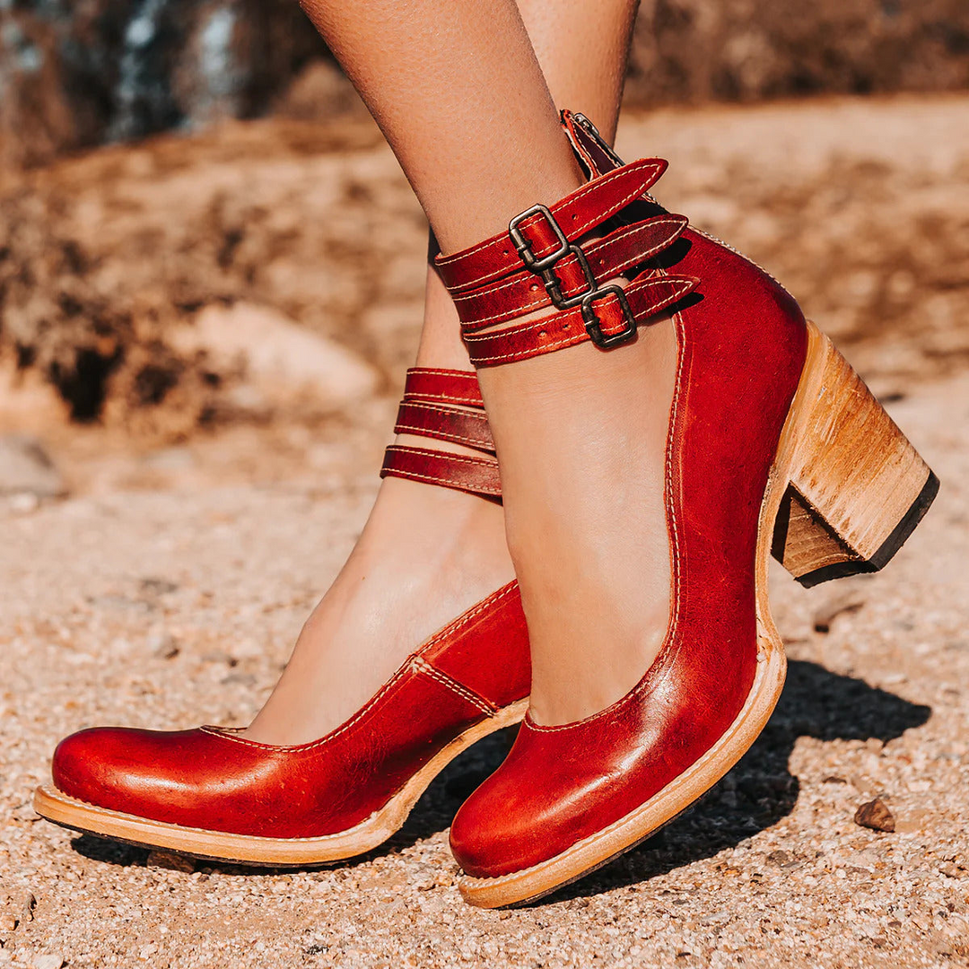 Ginevra™ | Multi-Strap Heels with Thick Heel