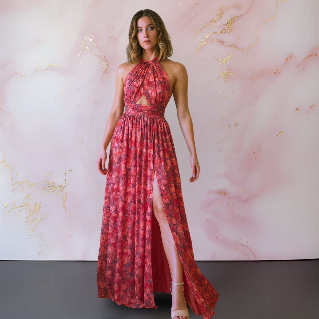 Vera™ | Elegant Dress with Floral Print