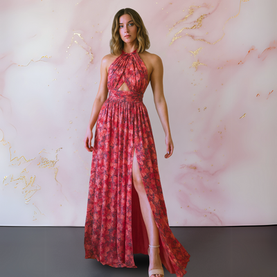 Vera™ | Elegant Dress with Floral Print