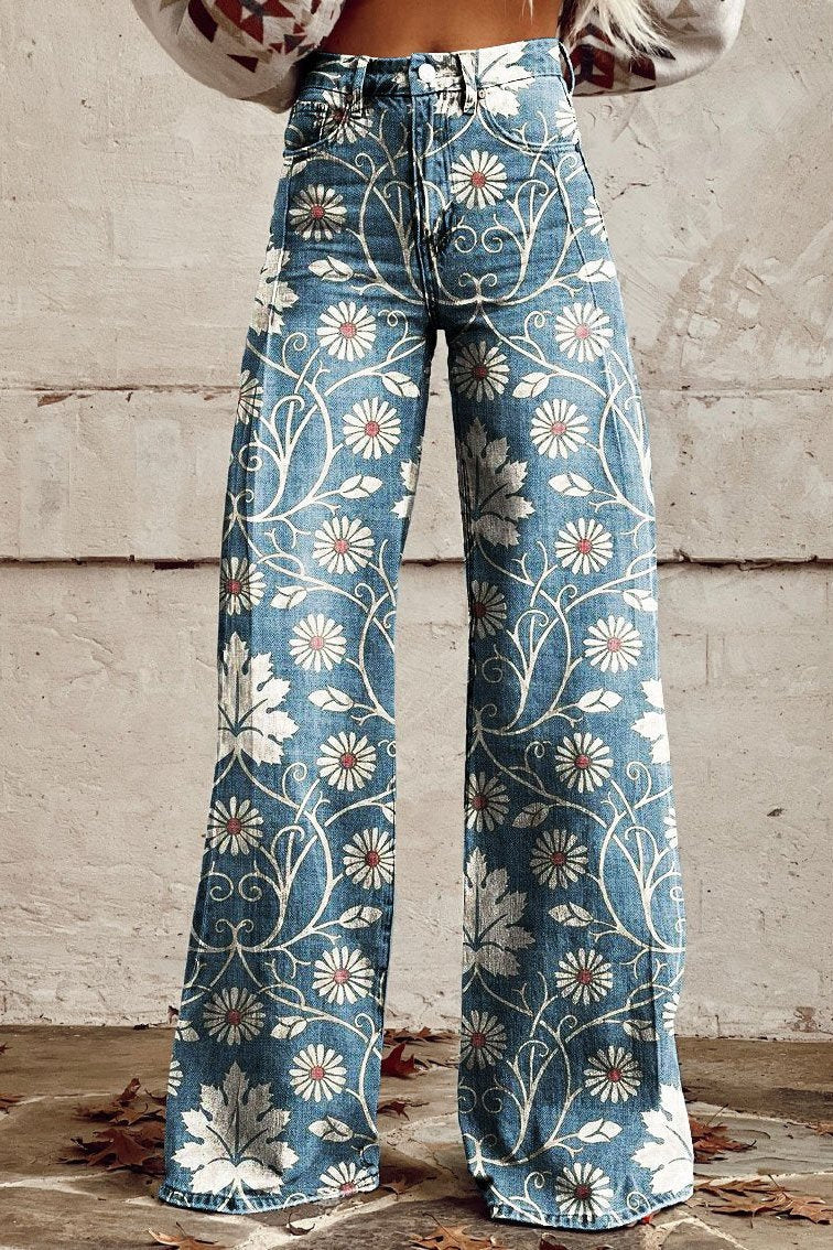 Margherita | Elegant Boho Pants with Floral Print
