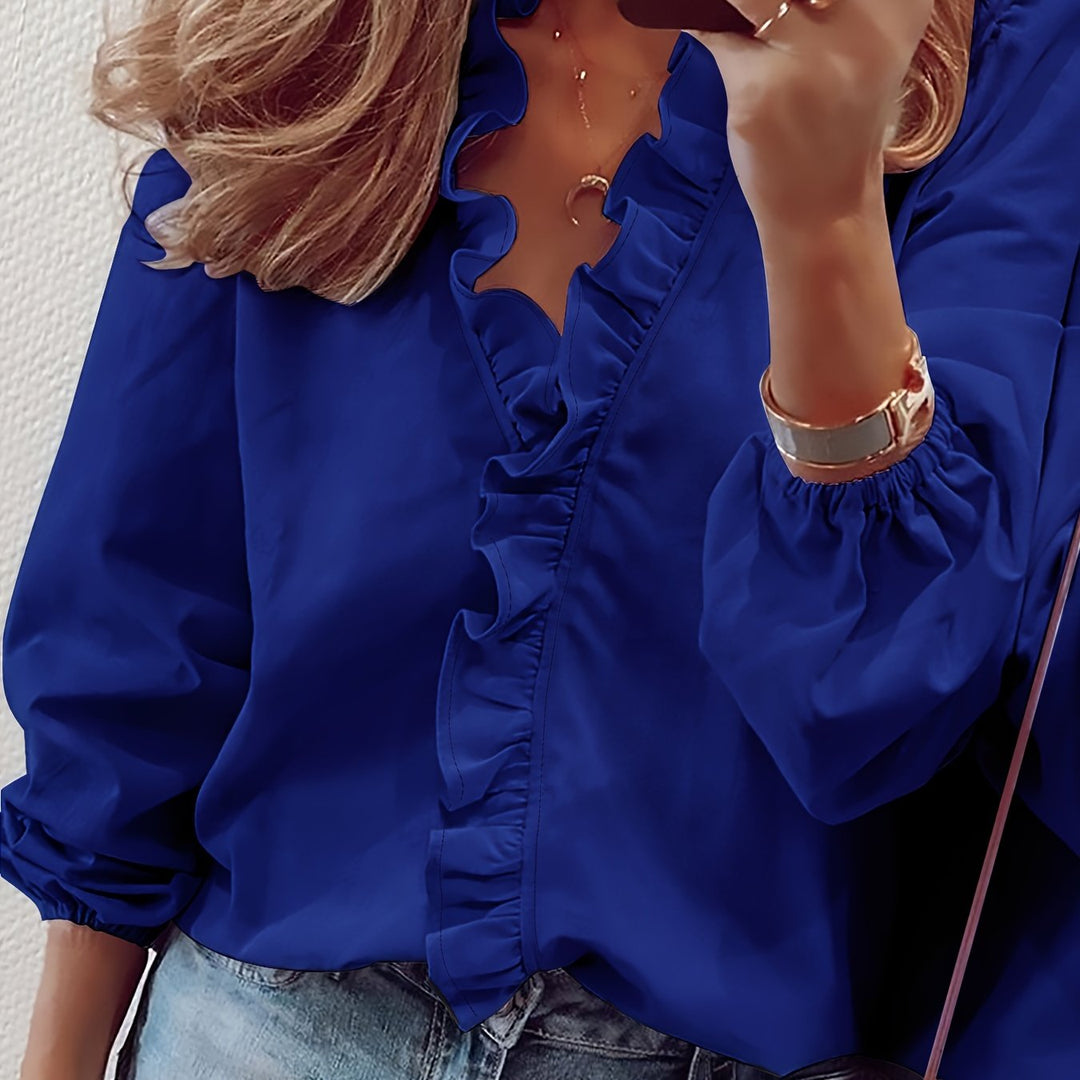 Angeline™ | Ruflled V-Neck Blouse