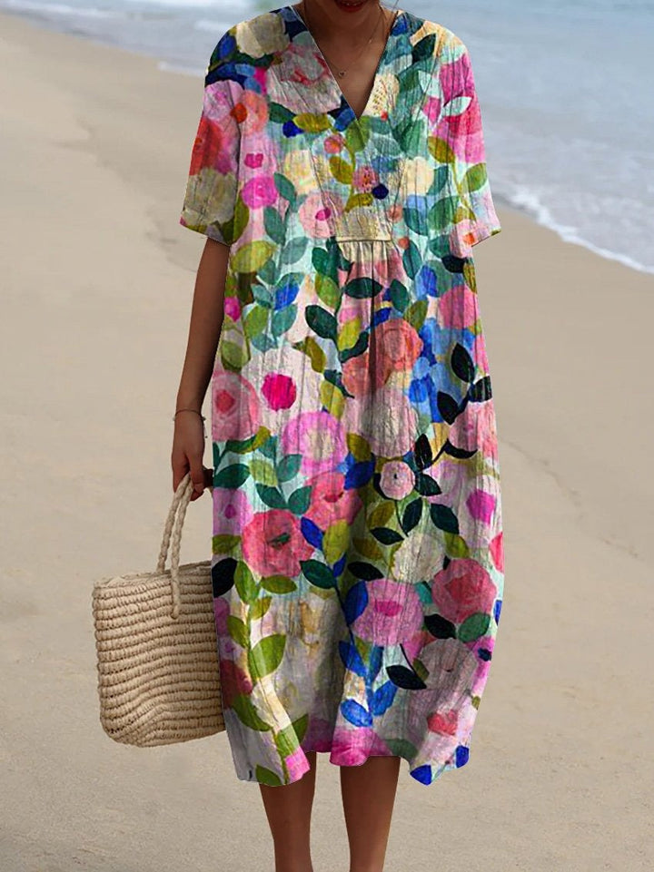 Nathalie™ | Floral Cotton Print Dress