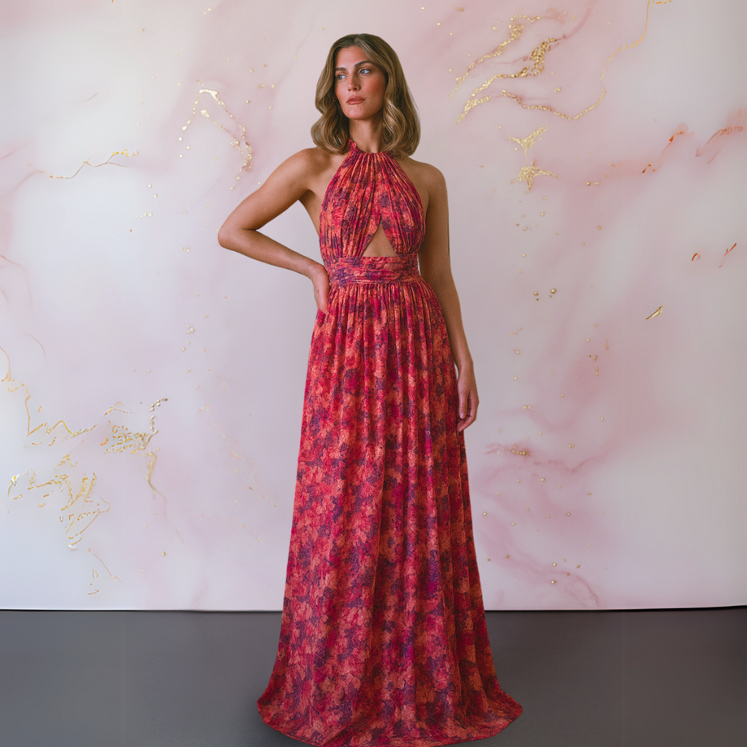 Vera™ | Elegant Dress with Floral Print