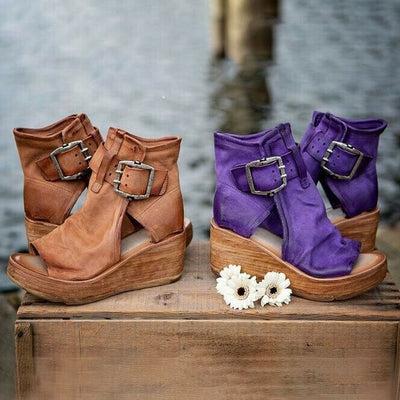 Kayas™ | Orthopaedic Wedge Sandals with a Boho-Style Buckle