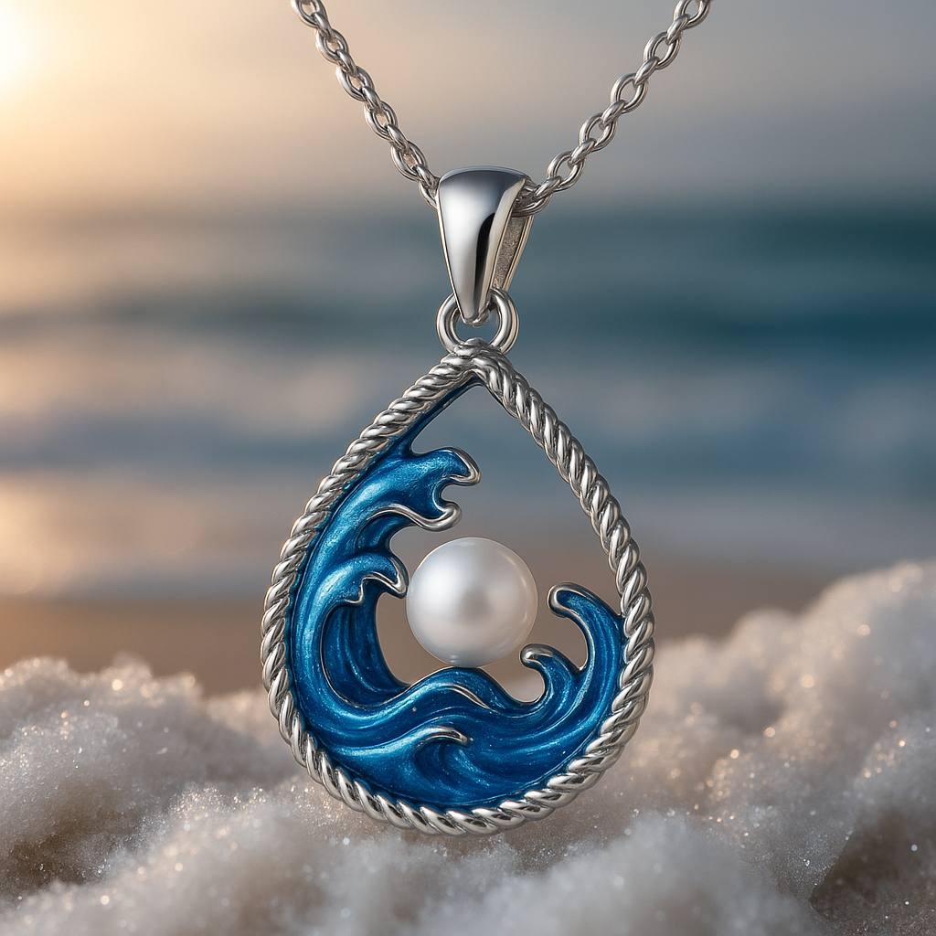 Adara | Pearl and Waves Pendant