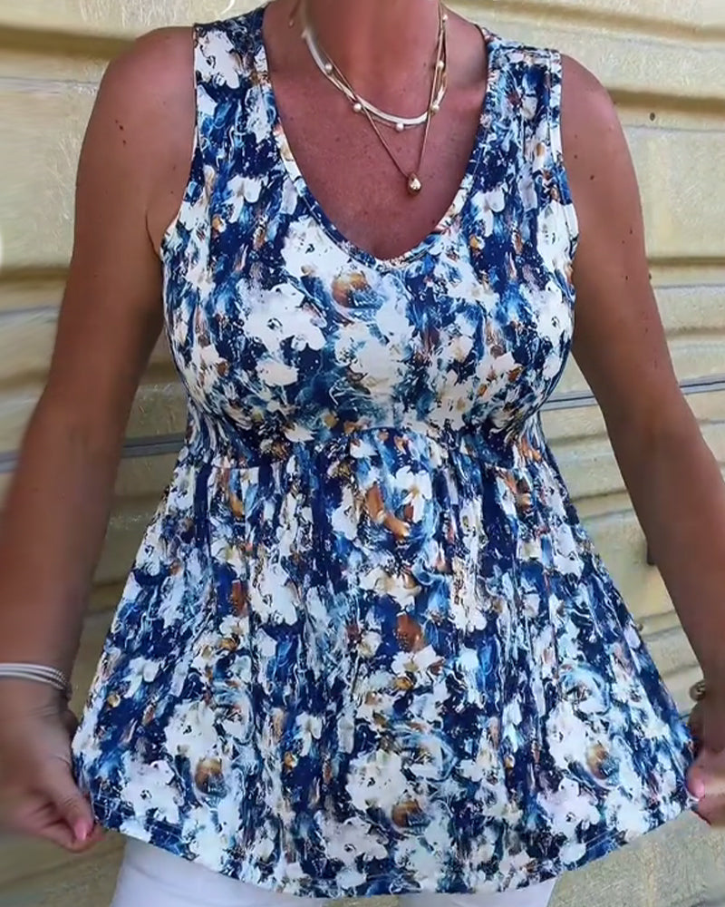 Lina™ | Floral Patterned Sleeveless Tank Top