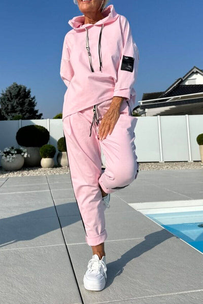 Payton™ | Drawstring Hoodie Top with Striped Pants