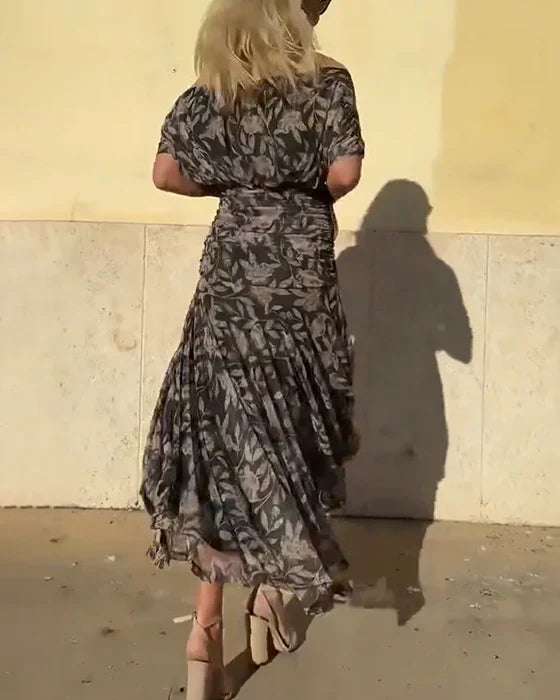 Julieta™ | Elegant Dress with V-Neck and Off-Shoulder Design