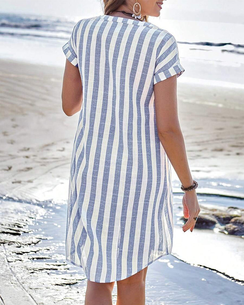 Lone™ | Elegant Striped Shirt Dress