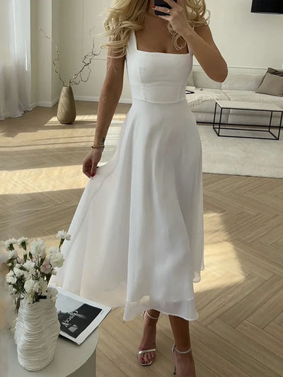 Nomi™ | Elegant Long Dress in Semi-Transparent Chiffon