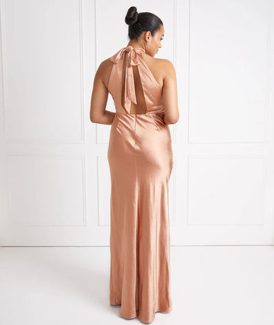 Gigi™ | Halter Neck Satin Bridesmaid Dress