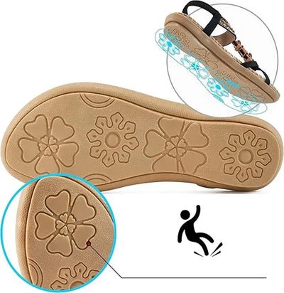 Collela™ | Elegant Sandals Decorated with Flowers & a Butterfly in Rhinestones