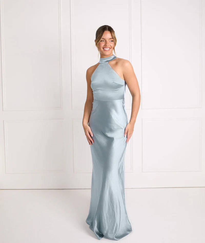 Gigi™ | Halter Neck Satin Bridesmaid Dress
