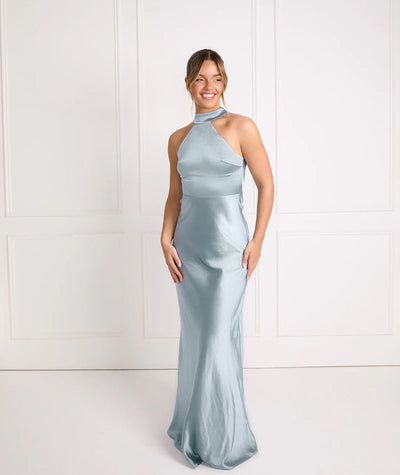 Gigi™ | Halter Neck Satin Bridesmaid Dress