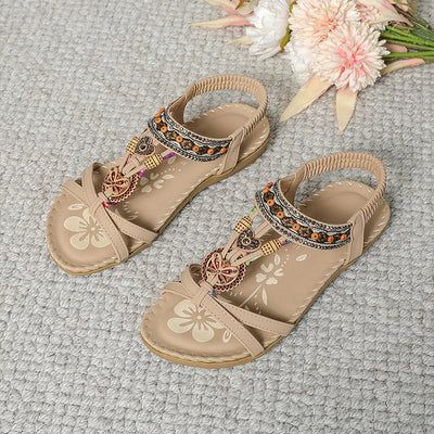 Collela™ | Elegant Sandals Decorated with Flowers & a Butterfly in Rhinestones