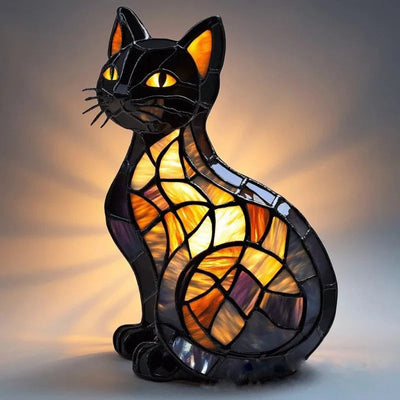 Mira™ | Enchanted Cat-Shaped Colored Glass Lamp