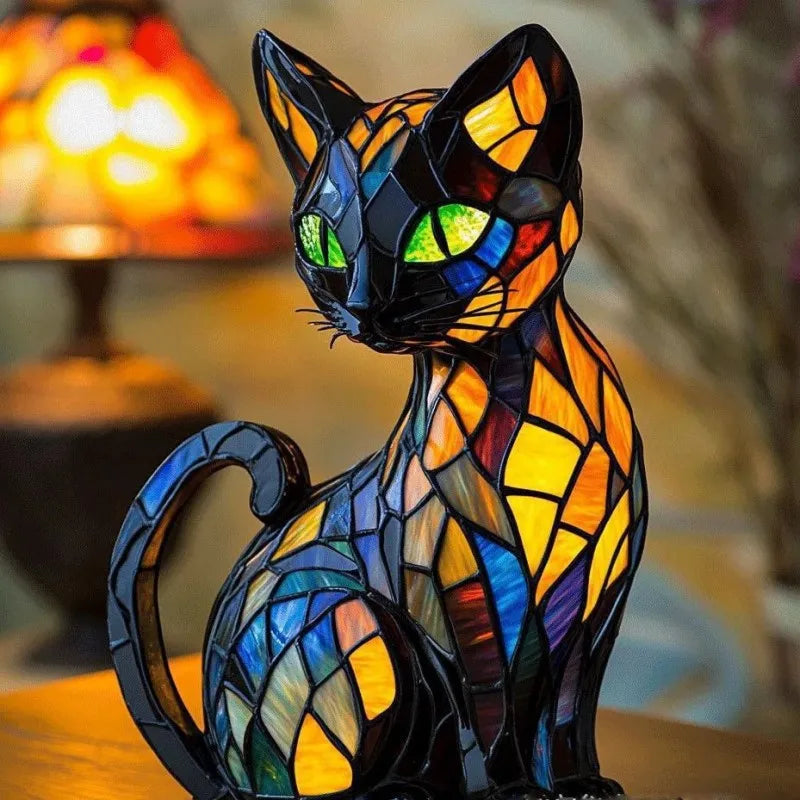 Mira™ | Enchanted Cat-Shaped Colored Glass Lamp