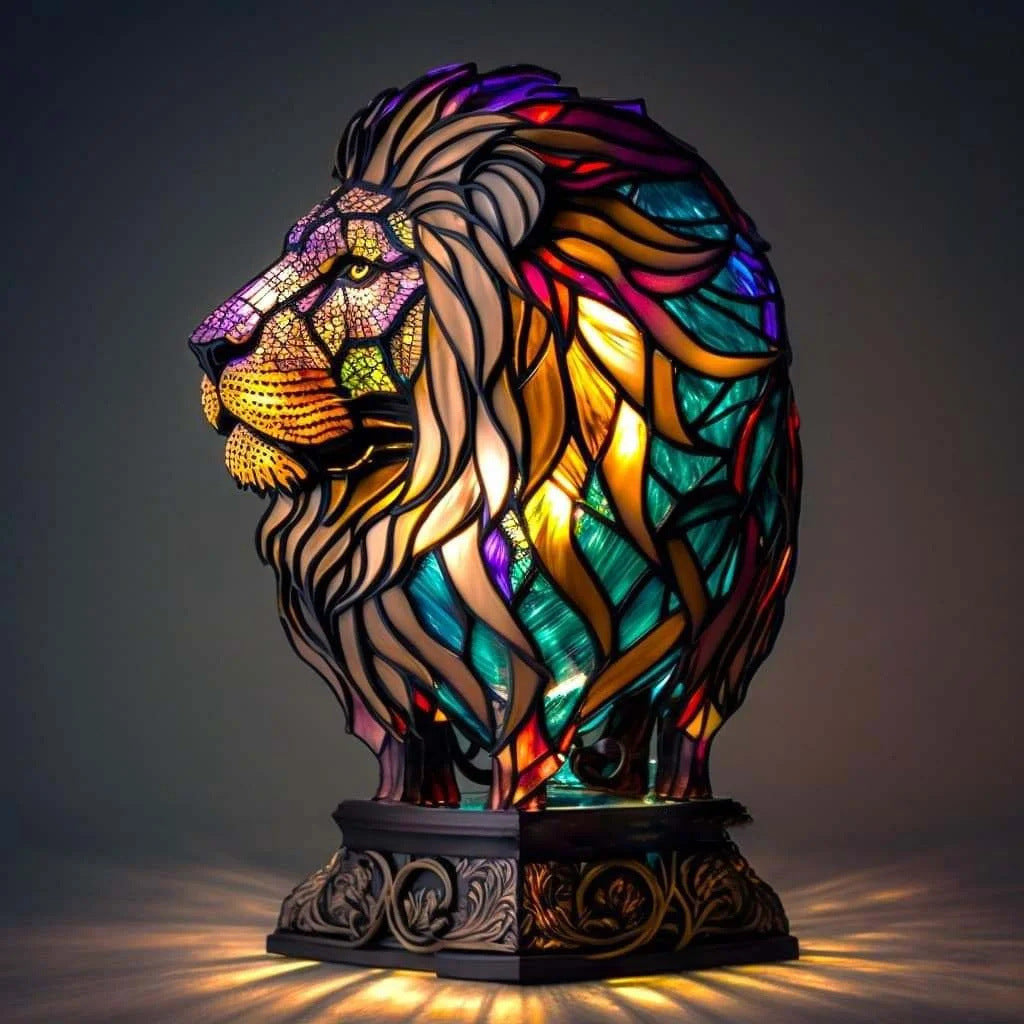 Simba | Magic Lion Lamp in Colored Glass