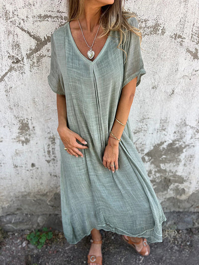 Novera™ | Casual Loose V-Neck Dress