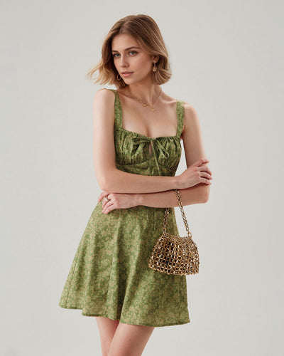 Riha™ | Floral Ruched Slip Mini Dress