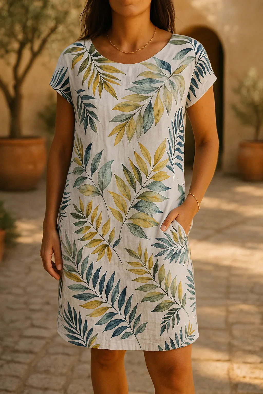 Ranya™ | Elegant Cotton and Linen Dress