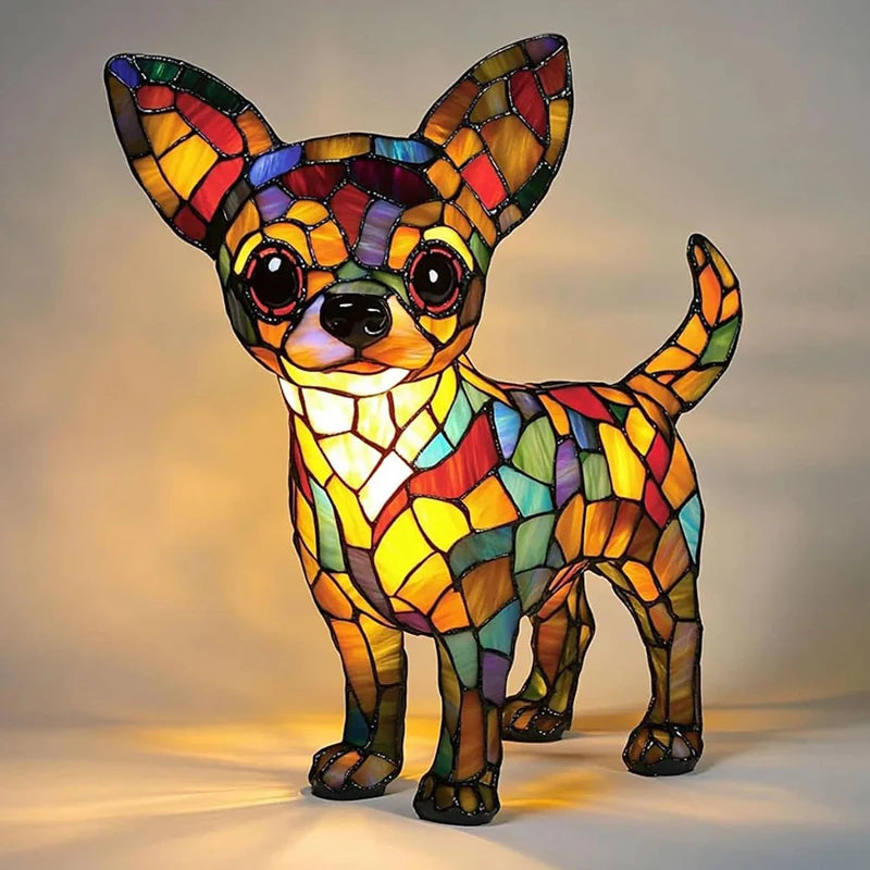 Lampe teckel série chien Art veilleuse résine teintée Table veilleuse mignon animaux de compagnie chiens thème lampes de Table LED décor à la maison