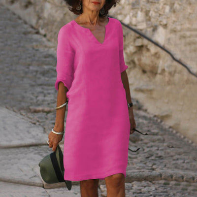 Lynslinnen™ | Amara Linen V-Neck Dress